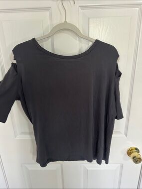 Project Social T Charcoal Cold-Shoulder Tee